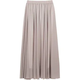 Damen Chiffon Langer Rock Strandrock Maxirock Chiffonrock Damenrock für Sommer Strand Alltag Party Rocklänge 90cm - Einfarbig Hellgrau - 34-40