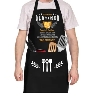 Tarklanda Grillschürze 40 Geburtstag Mann Geschenk lustig Kochschürze Baumwolle Küchenschürze Geschenkideen Grillschürze Schwarz Schürze Geschenk für Männer zum 40. Geburtstag, Grillparty
