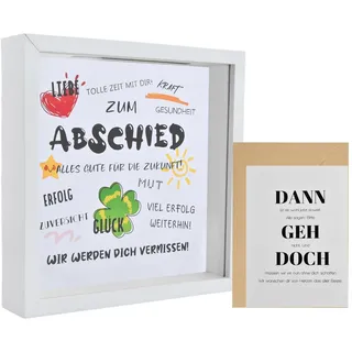 Bilderrahmen Spardose Holz, Lustiges Geldgeschenk & Abschiedsgeschenk für Kollegen, Kollegin, Chef im Büro, Originelle Geschenkidee Jobwechsel, Abschied, Danke