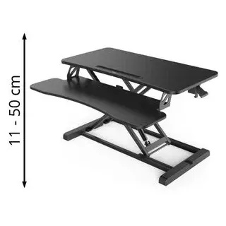 Hama Schreibtischaufsatz 00095825, schwarz, höhenverstellbar 11-50cm, 1 Monitor