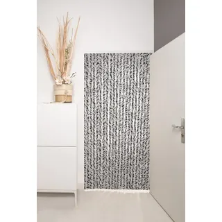 Defactoshop Insektenschutz-Vorhang Türvorhang Flauschvorhang PVC 100x200cm 90x200cm Grau/Weiss MIX, BxH 90x200cm,100x200cm