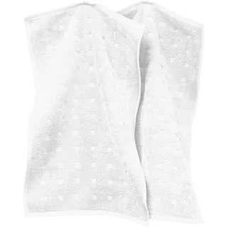 Möve Gästetuch Quadretti 2er-Pack Walk-Frottier weiß Größe 30x50 cm