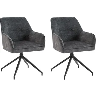 byLIVING Esszimmerstuhl Jacky Bouclé anthrazit 2er Set