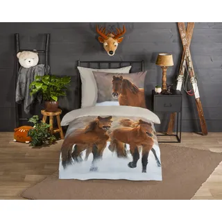 Good Morning Ponies Biber Beige 135 x 200 cm + 2 x 80 x 80 cm