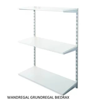 Wandregal - Grundregal 50 x 80 x 100 cm, Farbe silber - 3 Fachboden grau