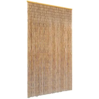 WIFESE Insektenschutz Türvorhang 120x220 cm Bambusvorhang Fadenvorhang Raumteiler Fliegenschutz Türvorhänge Raumtrenner Hängend Fadenvorhang Blickdicht Vorhang tür Balkontür Bambus Braun