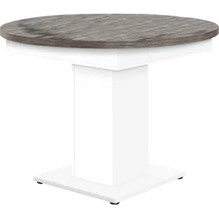 Esstisch MÄUSBACHER Tische Gr. B/H/T: 120 cm x 76 cm x 120 cm, Mittelauszug mit Einlegeplatte, weiß (weiß, vintage) Esstische rund oval mit Auzugsfunktion in 2 Größen