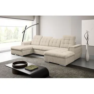 werk2 Wohnlandschaft Mikrofaser 330cm U-Form Beige