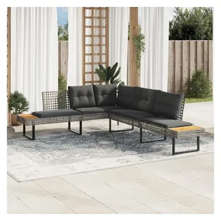 vidaXL Gartensofa L-Form Loungeset grau