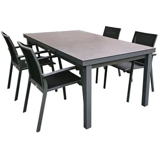 teico group Alu Gartenmöbel Set 5-tlg. Anthrazit