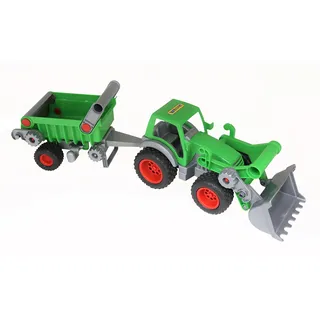 polesie 8718 "FARMER Technic" Spielzeug Traktor mit Frontlader und Anhänger