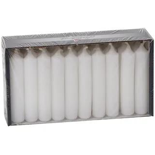 Stumpenkerzen Pyramidenkerzen Weiß 70 x Ø 14 mm, 30 Stück, Unparfümiert