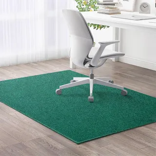 Highdi Bodenschutzmatte Bürostuhl, Grün Bürostuhl Unterlage rutschfest Kratzfest Bodenmatte Stuhlunterlage, Schreibtischstuhl Unterlage Teppich Bürostuhlunterlage (Dunkelgrün,120x120cm)