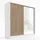 2-türig Schrank 200 cm mit Spiegel Weiß