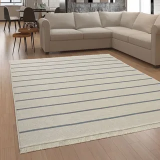 Paco Home Teppich Wohnzimmer Schlafzimmer Boho Design Waschbar Bis 30 Grad Skandinavisch Mit Fransen Wendbar Moderne Deko, Farbe:Grau, Größe:60x90 cm