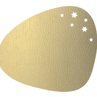 LindDNA Tischset Curve Star aus recyceltem Hippo Leder in der Farbe Gold mit Einer Größe von 37x44cm, 990137
