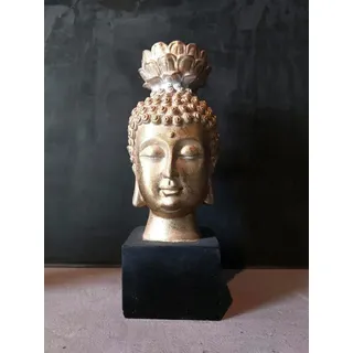 Friedrich Klocke GmbH Buddhafigur Buddha Wohndeko Kerzenständer für Teelicht gold schwarz 2 Größen, Dekofigur, Statue, Schmuckstück für Kerze oder Teelicht schwarz 21 cm