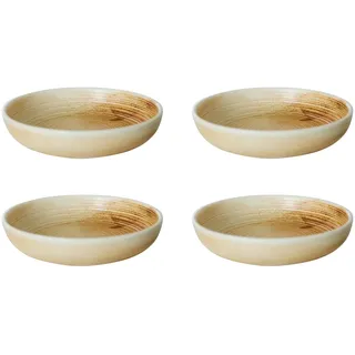 HKliving - Chef Ceramics tiefer Teller, Ø 19,3 cm, rustic cream/brown (4er-Set)