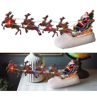 Infactory LED-Weihnachtsmann im Schlitten 13 bunten LEDs
