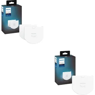 PHILIPS Hue Wandschalter Modul, batteriebetrieben, Installation hinter vorhandenem Wandschalter, App- & Sprachsteuerung, 3er-Pack, Wandschaltermodul -