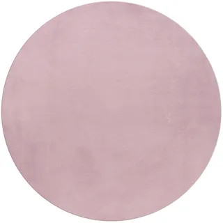 Ayyildiz Pouffy Hochflorteppich Ø 120 cm Rosa