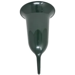 WIBO Grabvase mit Stecker Tulpe 30 cm rund dunkelgrün rund wetterfest