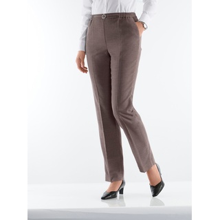 Bügelfaltenhose CLASSIC Gr. 54, Normalgrößen, braun (schoko, meliert) Damen Hosen Bügelfaltenhosen