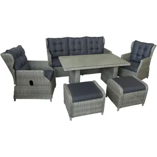 BellaVista Canelli Dining-Loungeset 6-tlg. braun/grau