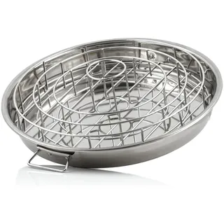 BBQ-Toro Rippchen und Hähnchenkeulen Halter 43 cm Edelstahl Silber
