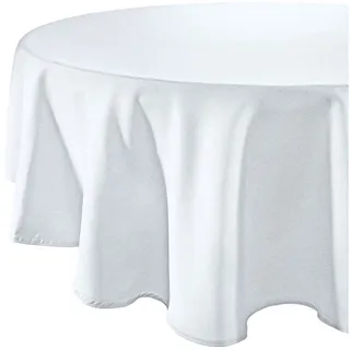 sander table + home Tischdecke Tischdecke "Loft", fleckabweisend Uni weiß rund | 170 cm x 170 cm