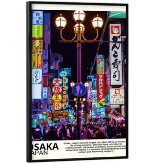artboxONE Poster mit schwarzem Rahmen 30x20 cm Städte Osaka Japan - Bild Osaka Asien Japan