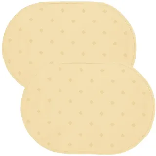 Erwin Müller Platzset Tischset "Neuss" 2er-Pack, abwaschbar Uni gelb oval | 35 cm x 50 cm