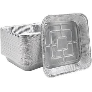 50 Stück Einweg Schalen aus Aluminiumfolie,Einweg-Grillpfannen 1000ML,Grill Aluschalen Tropfschalen Grillschale Auflaufform, Backbleche aus Aluminiumfolie 20cm x 20cm x 4cm