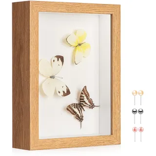 Muxiunt 3D Tiefer Bilderrahmen Zum BefüLlen 13x18cm Mit Weichem Leinenfutter–Echtes Glas,Bilderrahmen 3D Dicker Rahmen Mit Tief Breit Zum BefüLlen Ausstellung Basteln Hochzeit Baby Foto Deko Geschenk
