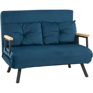 Homcom Schlafsofa, Zweisitzer mit Bettfunktion, Schlafcouch mit Rückenkissen,