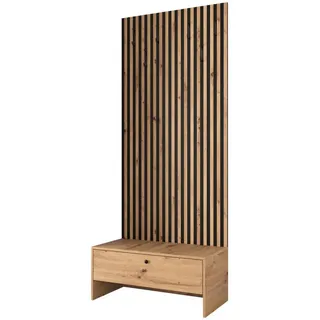 Mirjan24 Garderobe, Braun, Holzwerkstoff, 85x206x44 cm, Garderobe, Garderoben-Set & Garderoben-Serien, Garderoben-Sets