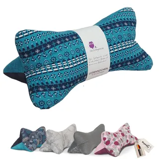 Leseknochen Maritim Nackenkissen Handmade in D (Störtebekker Blau-Türkis)