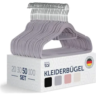 Blumtal Kleiderbügel Samt Grau 50 St.