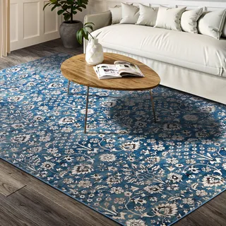 Villeroy & Boch Ernest Kurzflorteppich 120 x 170 cm Blau/Weiß