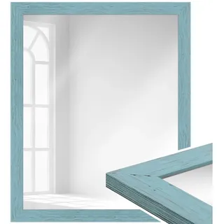 WANDStyle Wandspiegel H750, Landhaus Spiegel Blau 55x65 cm, Wandspiegel, Ganzkörperspiegel Groß blau 55 cm x 65 cm