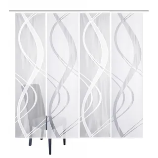 HOME WOHNIDEEN Schiebegardine 4er-Set Schiebegardinen TIBASO, Jacquard-Stoff, Farbe: Weiß, Maße: (4 St), Paneelwagen, halbtransparent, 100% Polyester beige 57 cm x 225 cm