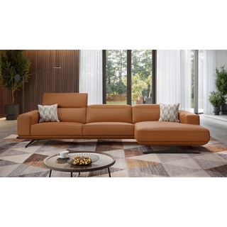 Lounge Sofa Leder Ecksofa MERANO Designer Couch - Orange