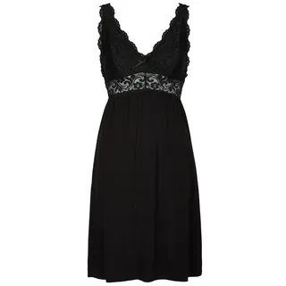 By Louise Nachthemd Damen Schlafshirt mit Spitze Negligee (1-tlg) edles Design schwarz L