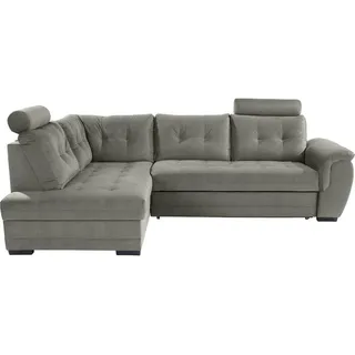 Livetastic Eckcouch Webstoff 5-Sitzer Dunkelgrau