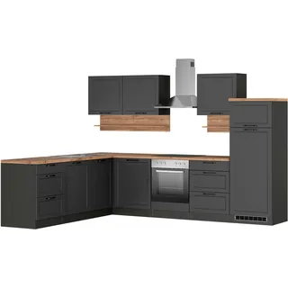 kochstation Winkelküche KS-Lana L-Form 240 cm grau