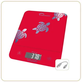 LITTLE BALANCE 8709 Happy Genius 10 Les Turtles Küchenwaage, ohne Batterie, wiederaufladbar, USB, reparierbar, 10 kg, Turtles
