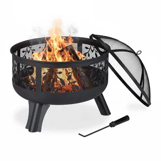 Relaxdays Feuerschale Ø 60 cm Schwarz