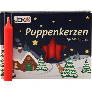 2er Pack Puppenkerzen rot ca. 10 x 65 mm (2 x 20 Stück), Puppenlichter