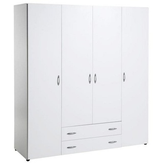 P & B Drehtürenschrank, Weiß, Kunststoff, 4 Fächer, 2 Schubladen, 161x176x53 cm, Blauer Engel, BQ - Bündnis für Qualität, Made in Germany, Schlafzimmer, Kleiderschränke, Drehtürenschränke