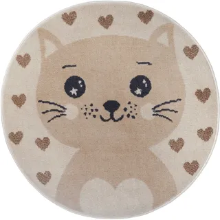 HANSE HOME Adventures Cat Kinderteppich Ø 140 cm beige